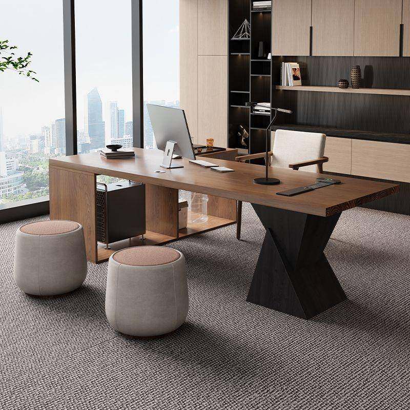 实木办公桌茶桌一体两用大班台办公室老板桌书桌轻奢感中新品,电子元器件市场,其它元器件,淘宝优惠券,粉丝福利购,淘宝优惠卷