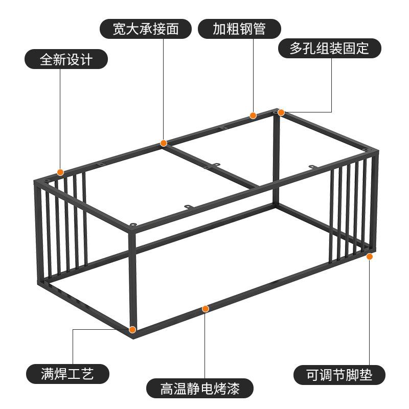 定作长方形茶几架大理石岩板实木大板支架餐台脚会议办公书桌架子