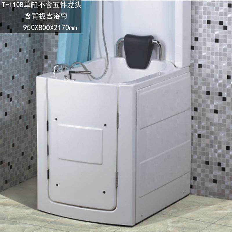 老年人步入式开门浴盆残疾人无障碍亚克力小体积座位泡澡浴缸