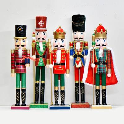 木质胡桃夹子20inch上新创意手工彩绘50CM直发家居摆件圣诞节