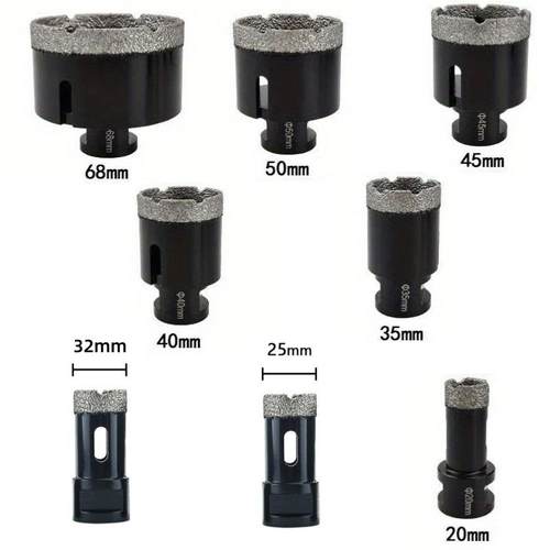 8PCS20-68mmM14螺纹金刚石组套大理石开孔器干打钻