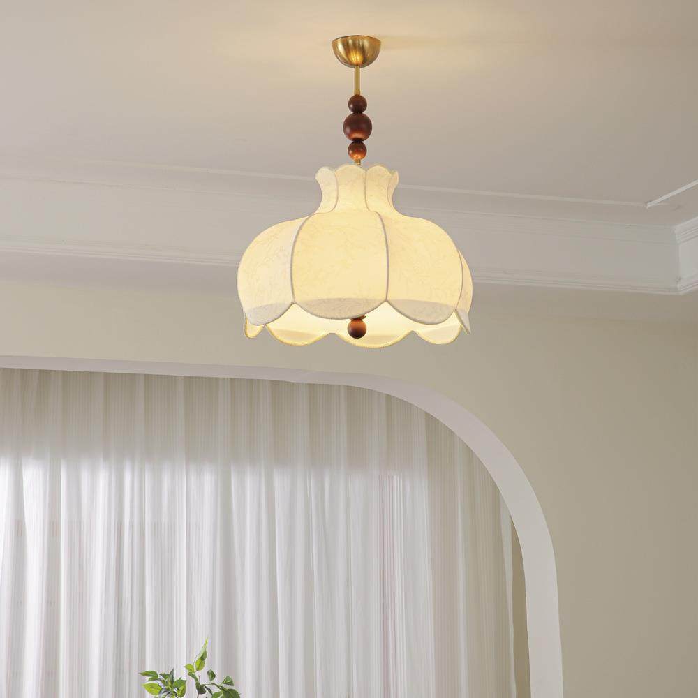 法式中古客厅吊灯美式南洋风实木布艺印花复古设计师温馨主卧室灯,家装灯饰光源,智能吊灯,淘宝优惠券,粉丝福利购,淘宝优惠卷