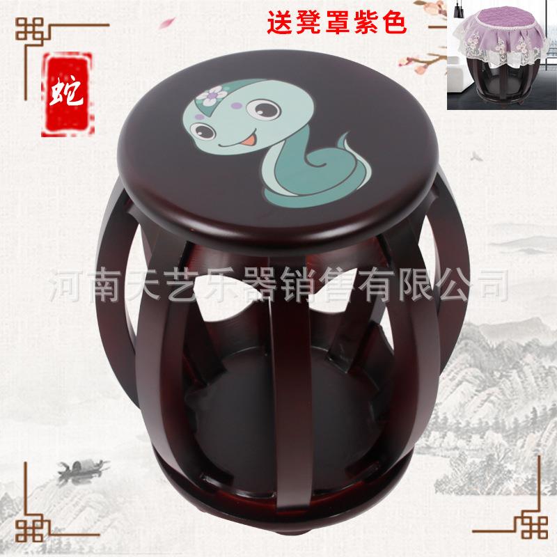 十二生肖古筝圆凳古筝凳子实木古筝圆凳古筝琴凳结实耐用送凳罩