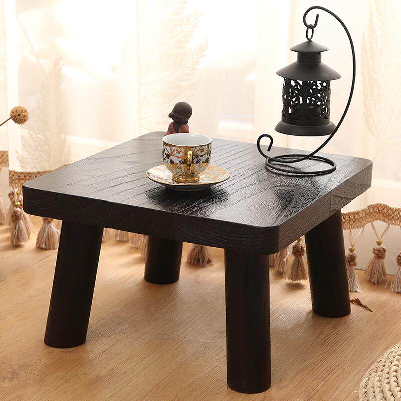 烧桐木日式飘窗桌子阳台小茶几实木榻榻米桌子方桌简约小户型矮桌