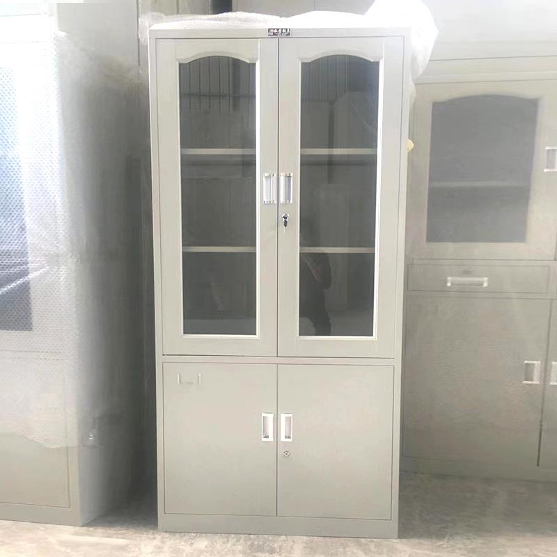 玻璃门铁柜储物柜工厂不锈钢储物柜带锁文件档案资料柜