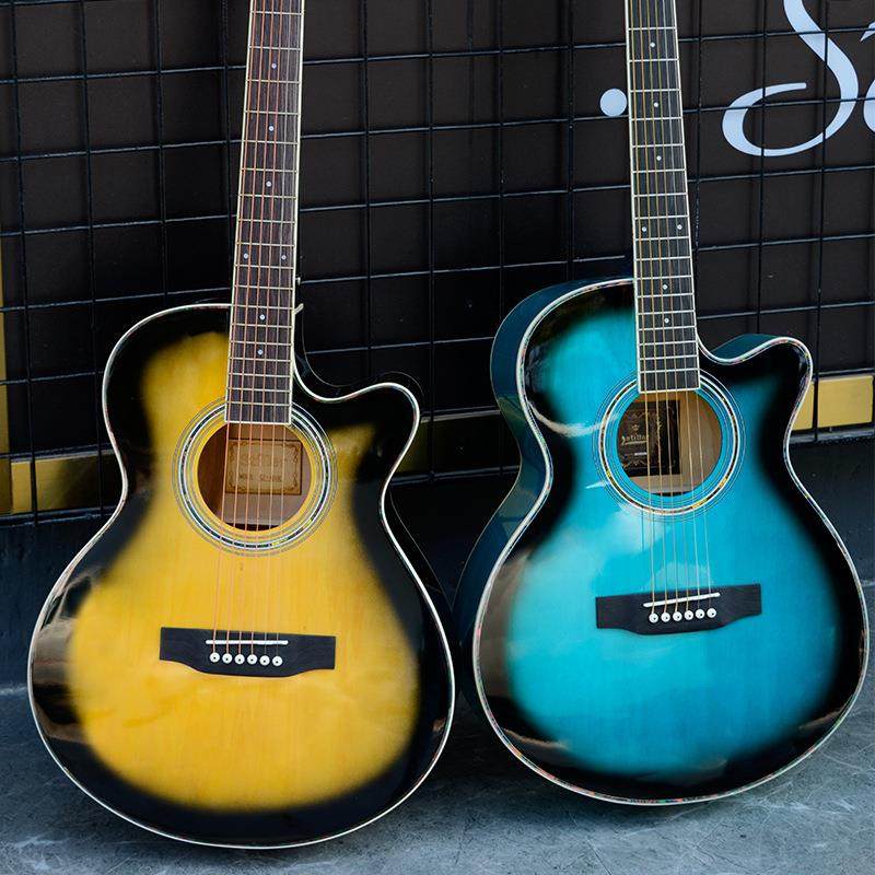 40寸椴木吉他学生成人民谣吉他初学者入门练习guitar亮光木吉他