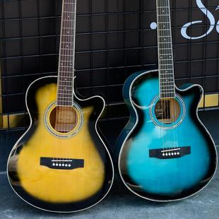 40寸椴木吉他学生成人民谣吉他初学者入门练习guitar亮光木吉他