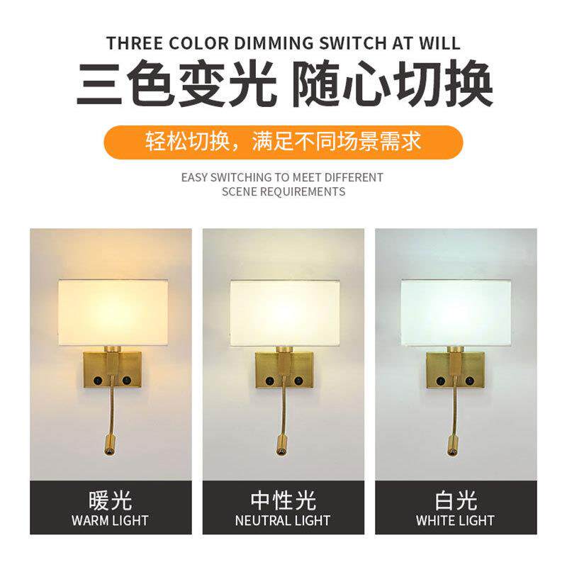 壁灯宾馆书房中式创意布艺LED欧式简约床头网红2025新款酒店壁灯