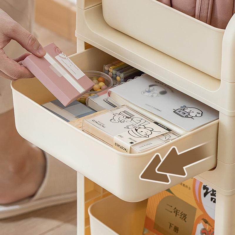 可移动小推车置物架收纳筐桌下书包收纳架学生书本整理架收纳盒