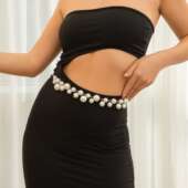 欧美跨境流行配饰 腰链身体链 大小仿珍珠链条腰链 女时尚