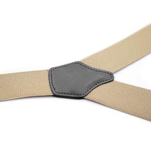 跨境货源  成人男士6夹背带 纽扣双用黑色吊裤带 一件代发