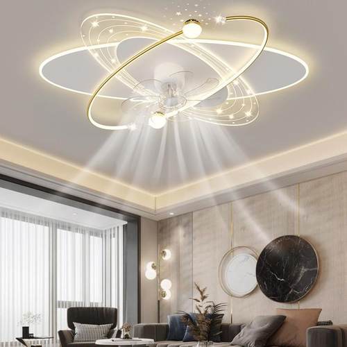 客厅风扇灯2025新款灯具套餐现代简约可摇头饭厅灯卧室吸顶吊扇灯