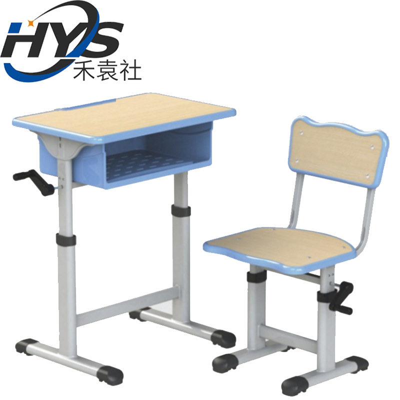 中小学生手摇课桌椅儿童学习桌椅可控标课桌凳书桌积木桌桌子家用