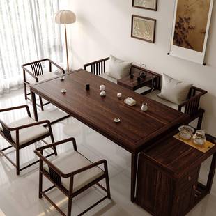 全实木餐桌饭桌家用大板桌工作台去客厅化实木书桌茶桌富裕方凳