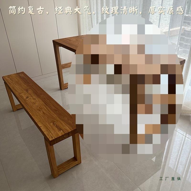 榆木实书桌桌吧台餐桌茶玄关桌简约电脑桌长条985桌老办公桌木定