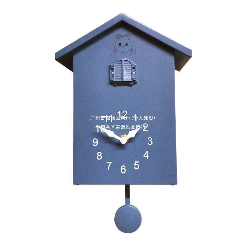 布谷鸟儿童闹钟整点报时卧室挂表复古欧式静音时钟懒虫起床咕咕钟