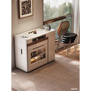 餐边柜岛台餐桌一体家用可伸缩折叠移动小户型多功能吧导倒台饭桌