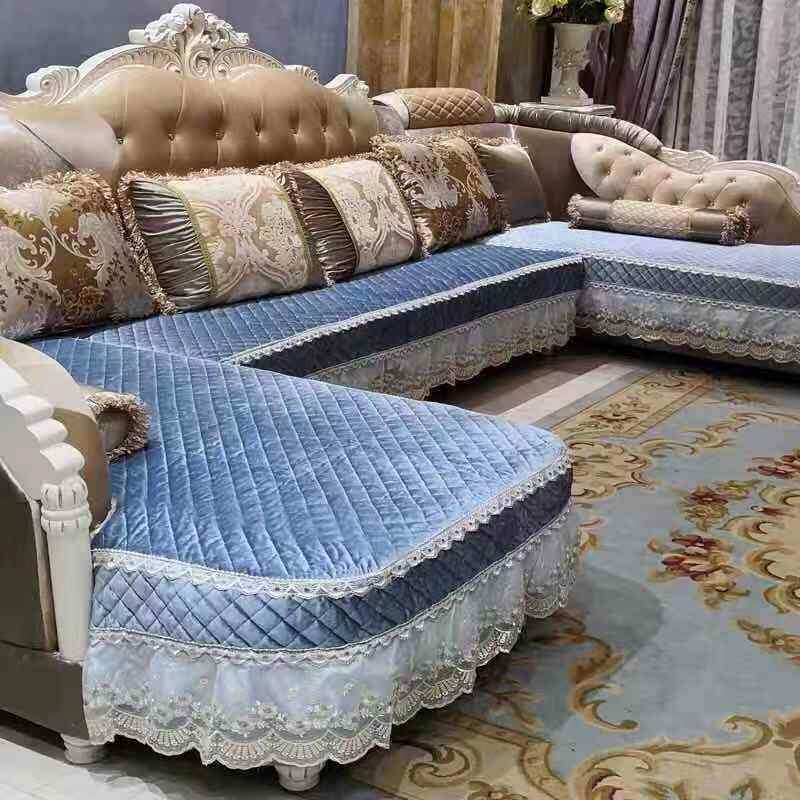 欧式布沙发垫全包套罩U型简欧布艺绒布坐垫套防滑保护罩包邮冰丝