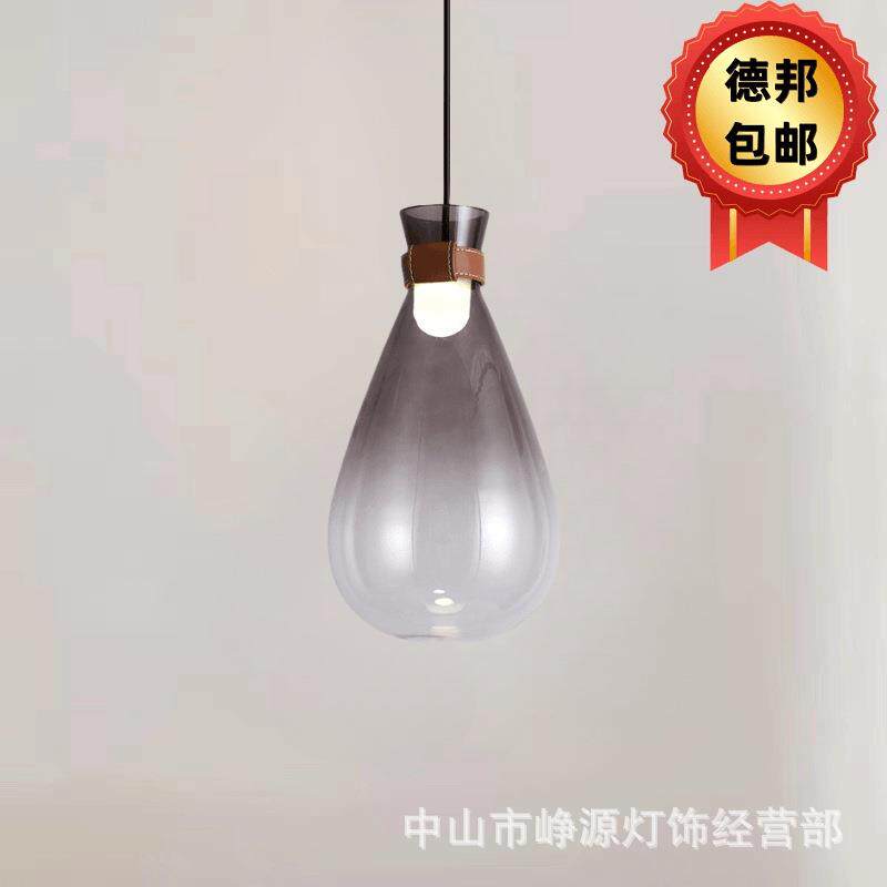 酒瓶单头吊灯玻璃轻奢后现代简约创意餐吊灯北欧艺术吧台床头灯具