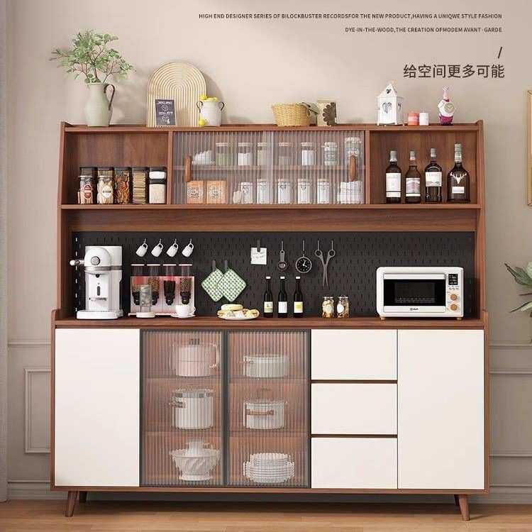 实木餐边柜家用北欧茶水客厅一体多功能酒柜靠墙厨房储物收纳柜