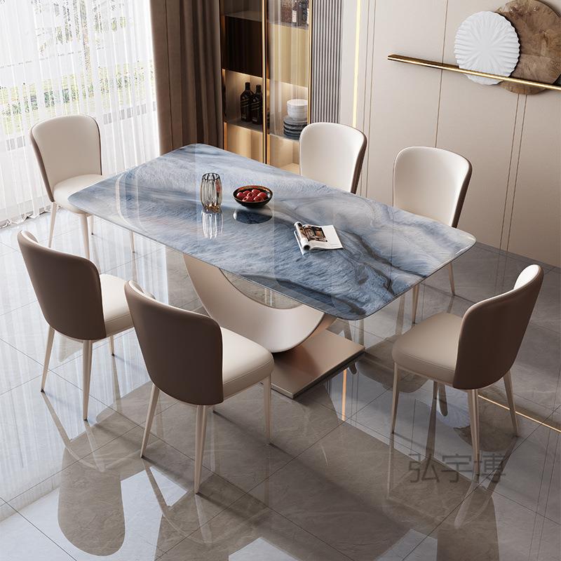 弘P1椅意式超晶餐桌组LHK餐桌家用现代简约合吃石饭桌