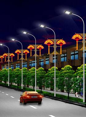 能ED中式L中国结福字扇结道照明灯市电太阳高杆DPV灯市路政亮化
