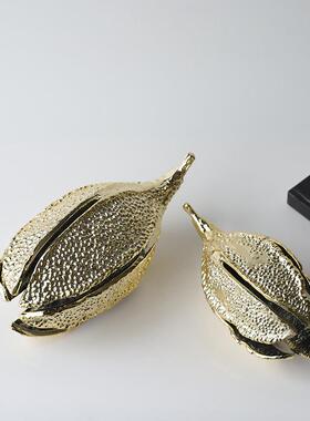 创意售金属豆背荚BJ009装饰摆件样板景间大堂茶几楼处软装电视柜