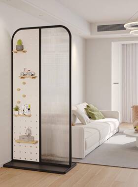?客厅可户GEW移动饰洞洞板玻璃断现代简约入正对门遮挡置物架装隔