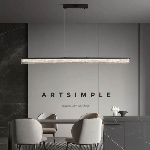 748全轻铜极简餐厅吊灯现代简约餐吧台灯意式高端桌一字长条餐奢