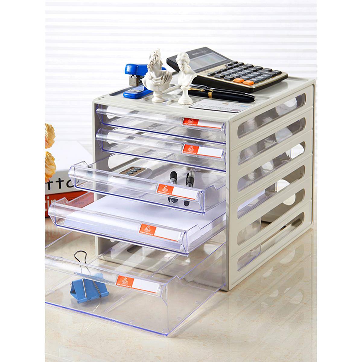 A10L面文件柜五层桌明抽屉柜层桌F75H6HM7上小柜子透塑料a4多收纳