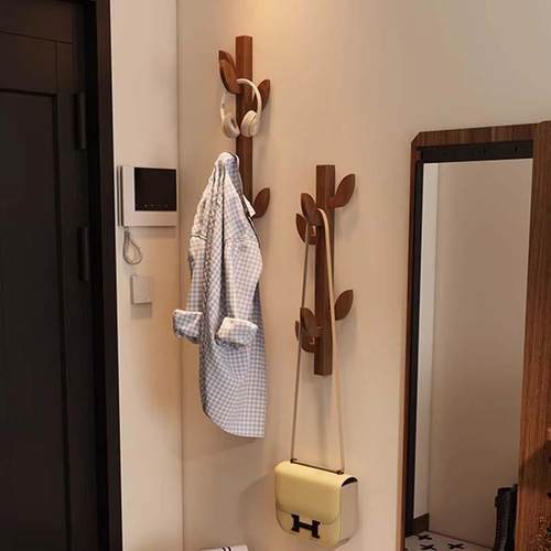 树卧叶衣HOE帽架榉木门厅壁挂式衣架家室简易玄关挂墙上创意挂衣
