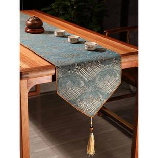 饰F9798MTT茶桌布餐桌电柜垫布床新旗 轻奢几布装 桌旗视中茶式 中式