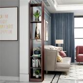 新中式 玄关柜屏风隔断客厅镂空雕花置物架简易酒柜入户进门装 饰架