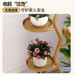 客厅铁艺置物架花架兰花多肉花盆可移动摆放阳台景落地式架子多层