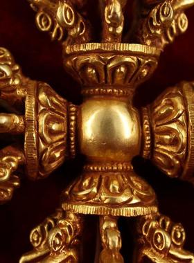 工艺品铜手工打造做旧鎏金十字多杰降器摆饰