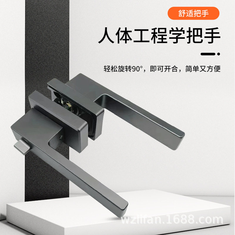 极简门钛铝镁合金卫生间1618极窄边框厨房平开门黑色玻璃把手门锁