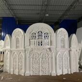 新款 婚礼婚庆道具舞台泡沫城堡屋檐道具制作婚庆户外布置道具路引