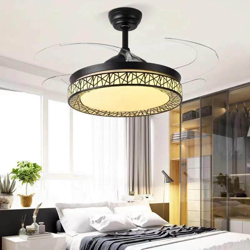 黑色鸟巢隐形风扇灯直销全铜电机吸顶灯大风力吊扇灯家用卧室,家装灯饰光源,风扇灯,淘宝优惠券,粉丝福利购,淘宝优惠卷