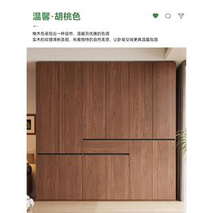 橡木全实木衣柜家用卧室原木风现代简约分段式一门到顶衣橱可