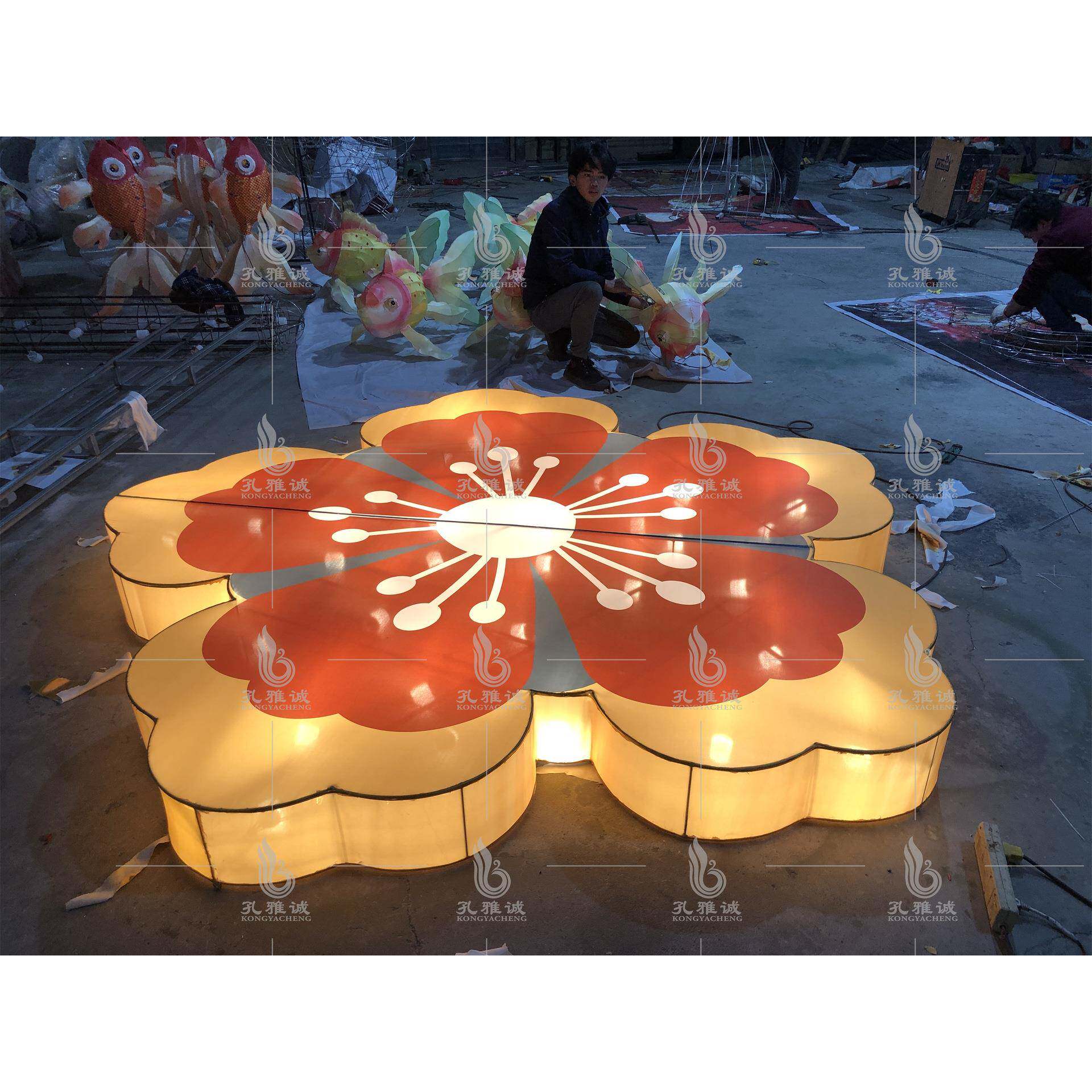 花朵造型花灯街道步行街区长廊吊饰户外亮化灯异形订订制景区网红