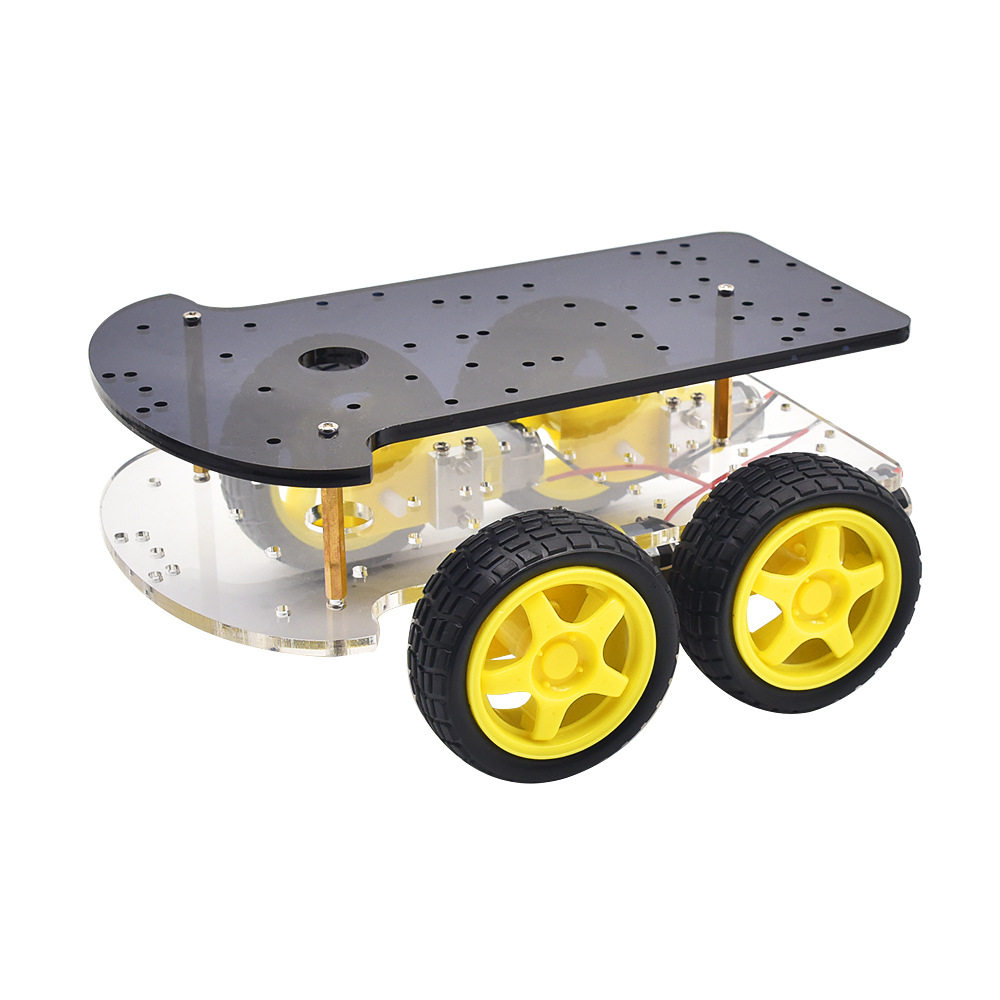 智能小车底盘 四驱双层智能小车K-002车体 加长版 适用于arduino