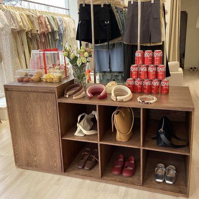 服装店中岛高低桌面桌展示台中间摆放流水鞋包陈列柜女服装展示柜