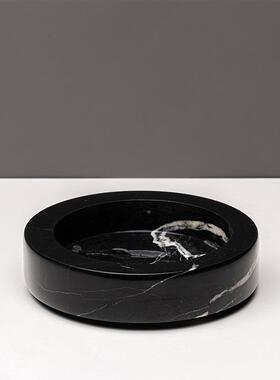 现代奢轻天然大27125理石绿植软花盆楼售部茶几植物花器装家居饰