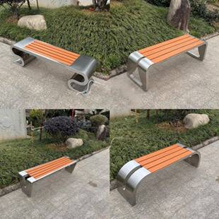 园椅户外长GYY002不锈公钢长实条坐椅凳防腐木休闲广场庭院室外艺
