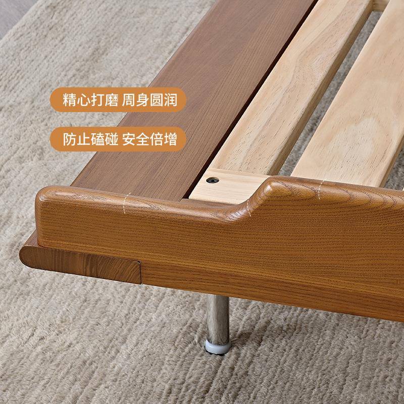 5ZW榻现代简悬极浮不锈钢双人床无床实头木床无头1.无头床（81.5