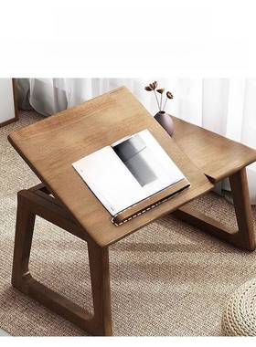 实木飘窗桌看书可调节脑平架板支电放DIH绘榻本阅读架日式榻米床