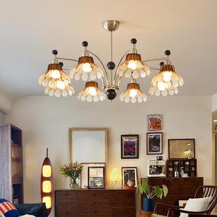 式中古12644吊风客厅灯美拉德胡法桃木美式古餐厅吊复灯大厅主灯