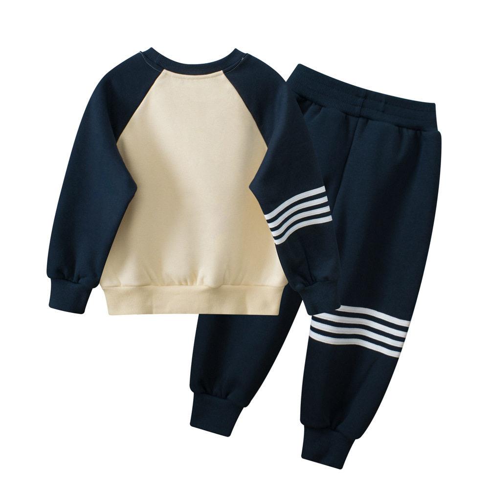 GR儿RR境两童装秋跨冬季新品童套装加绒孩衣服宽DTZ201松件套