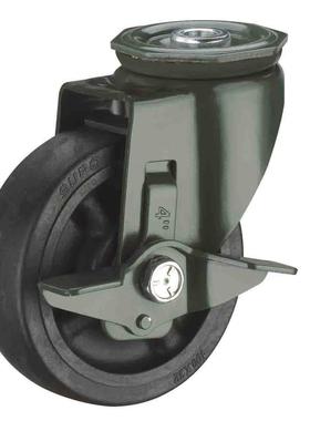 耐带高温60度尼龙PA万向脚轮孔顶向荣4寸双刹车J032S-03A6-100-J0