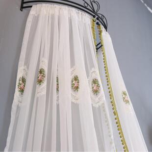 鸢尾文艺玫幔瑰纱蕾帘窗帘床窗幔橱窗帘纱丝公主成BUG品帘